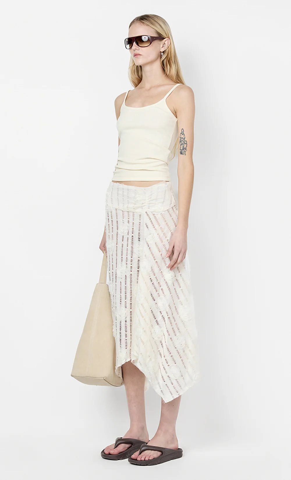 AMELIE MIDI SKIRT - IVORY - Image 3
