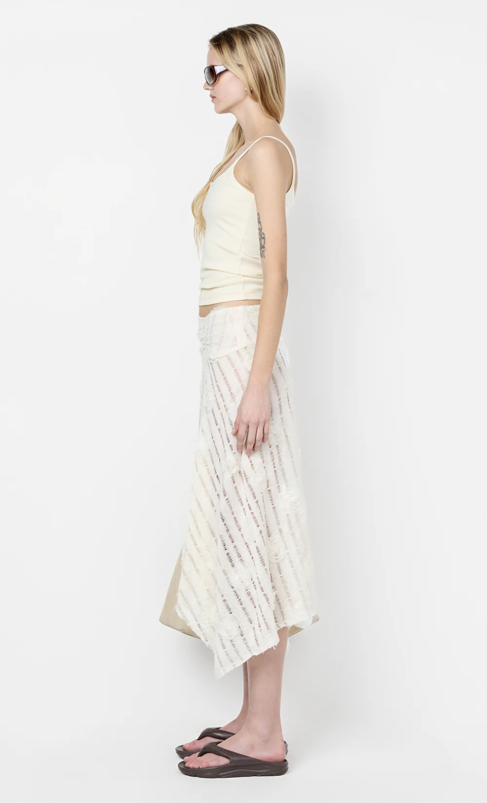 AMELIE MIDI SKIRT - IVORY - Image 4