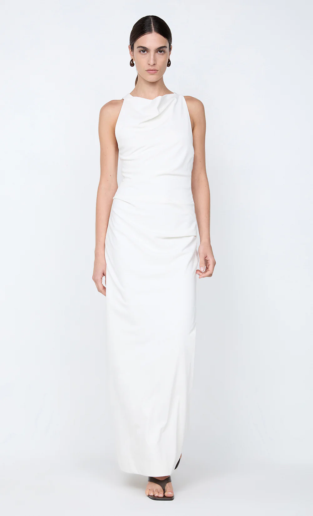 ANNETTA COWL NECK MAXI DRESS - WHITE - Image 4