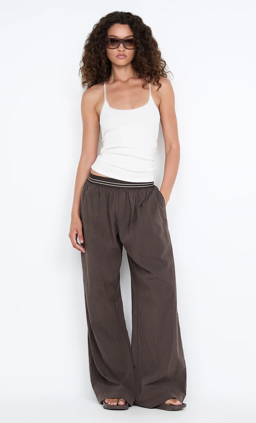 JERRI WIDE LEG PANT - CHOCOLATE - Image 3