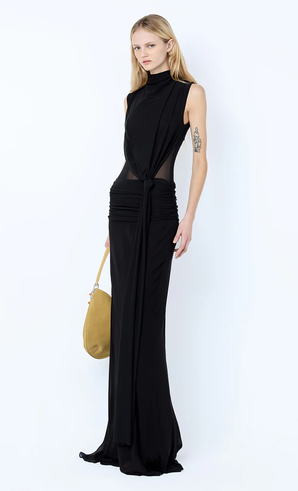 CASSIS KNOT MAXI DRESS - BLACK - Image 3
