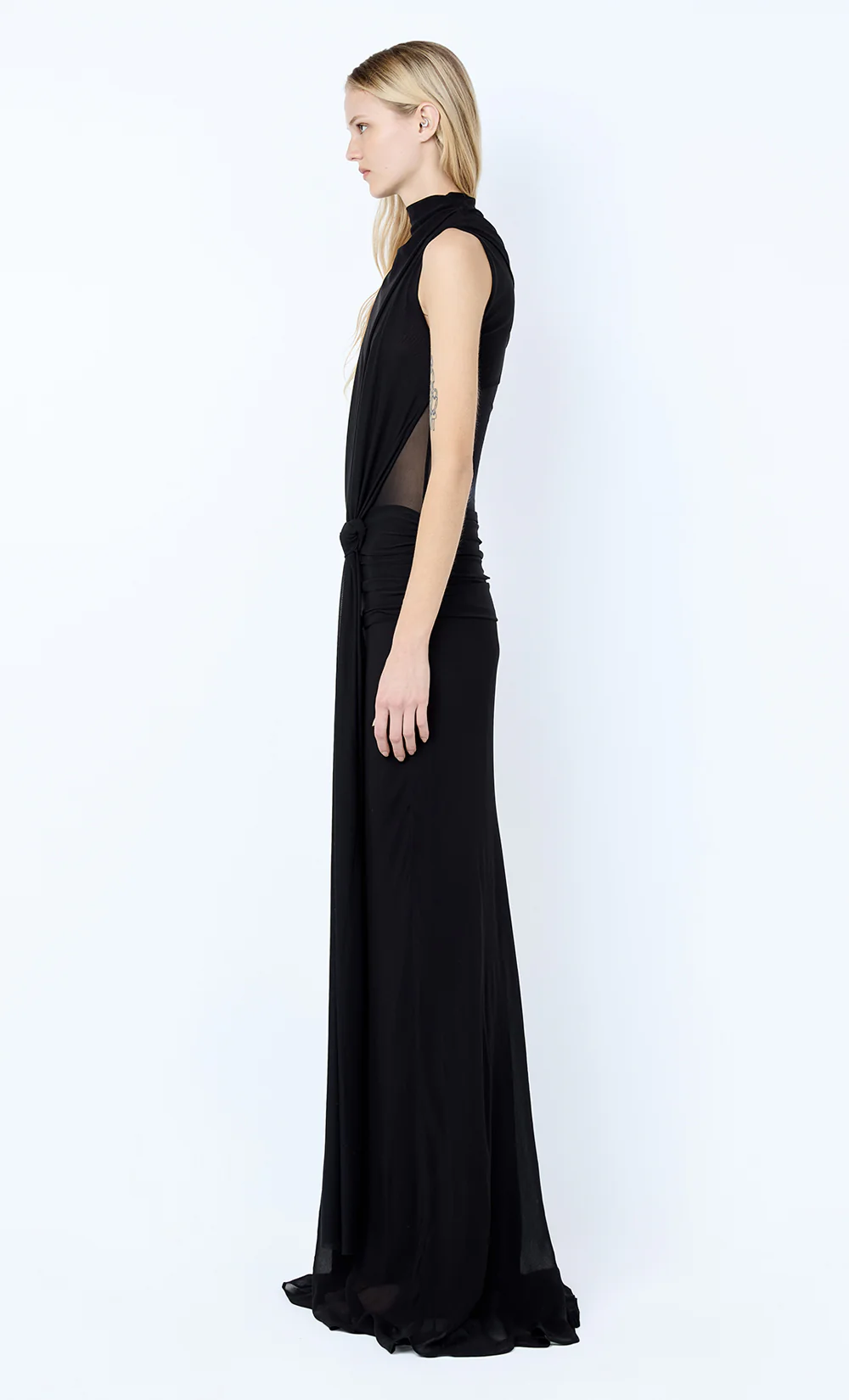 CASSIS KNOT MAXI DRESS - BLACK - Image 4