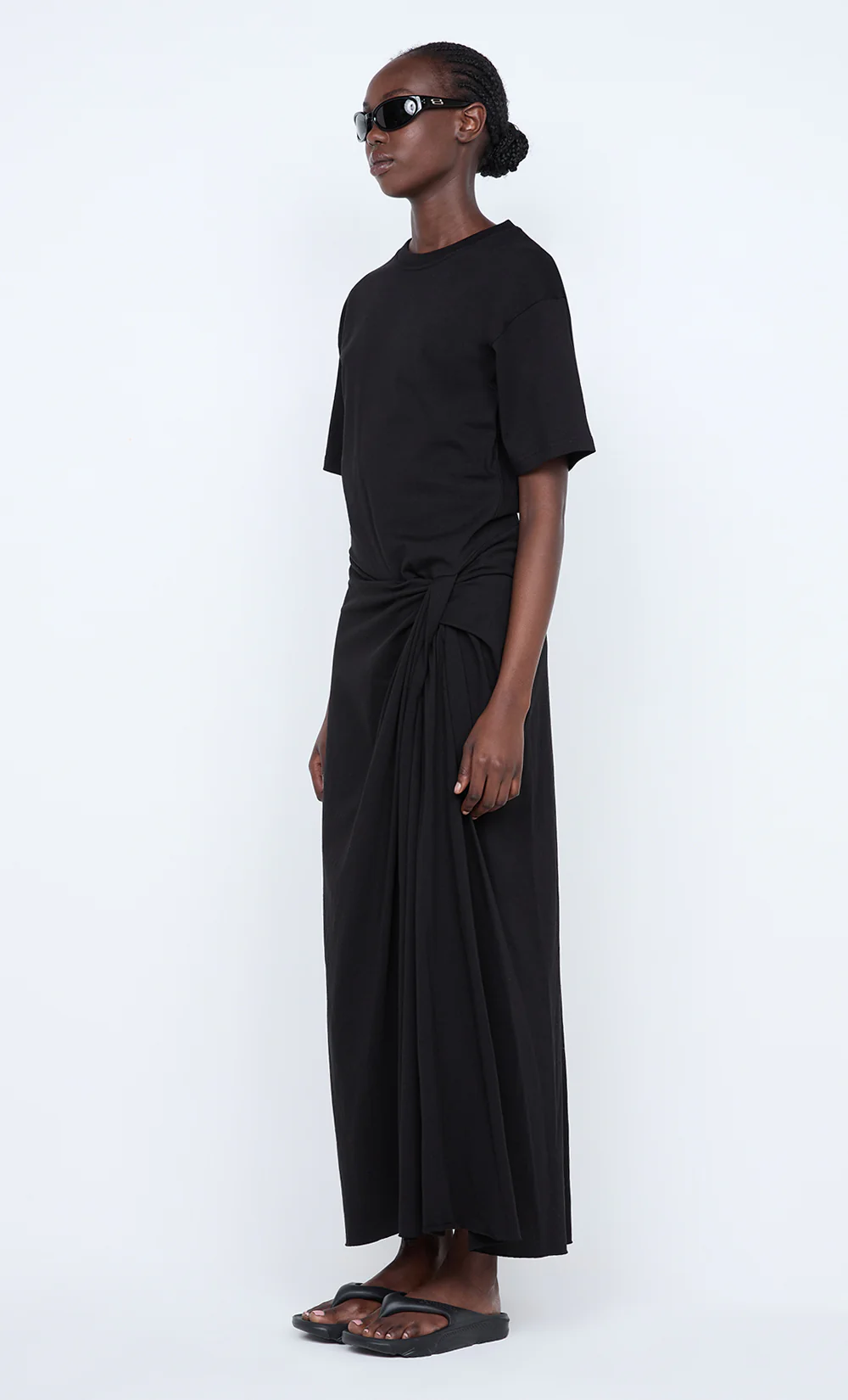 CYPRUS TWIST TEE DRESS - BLACK - Image 5
