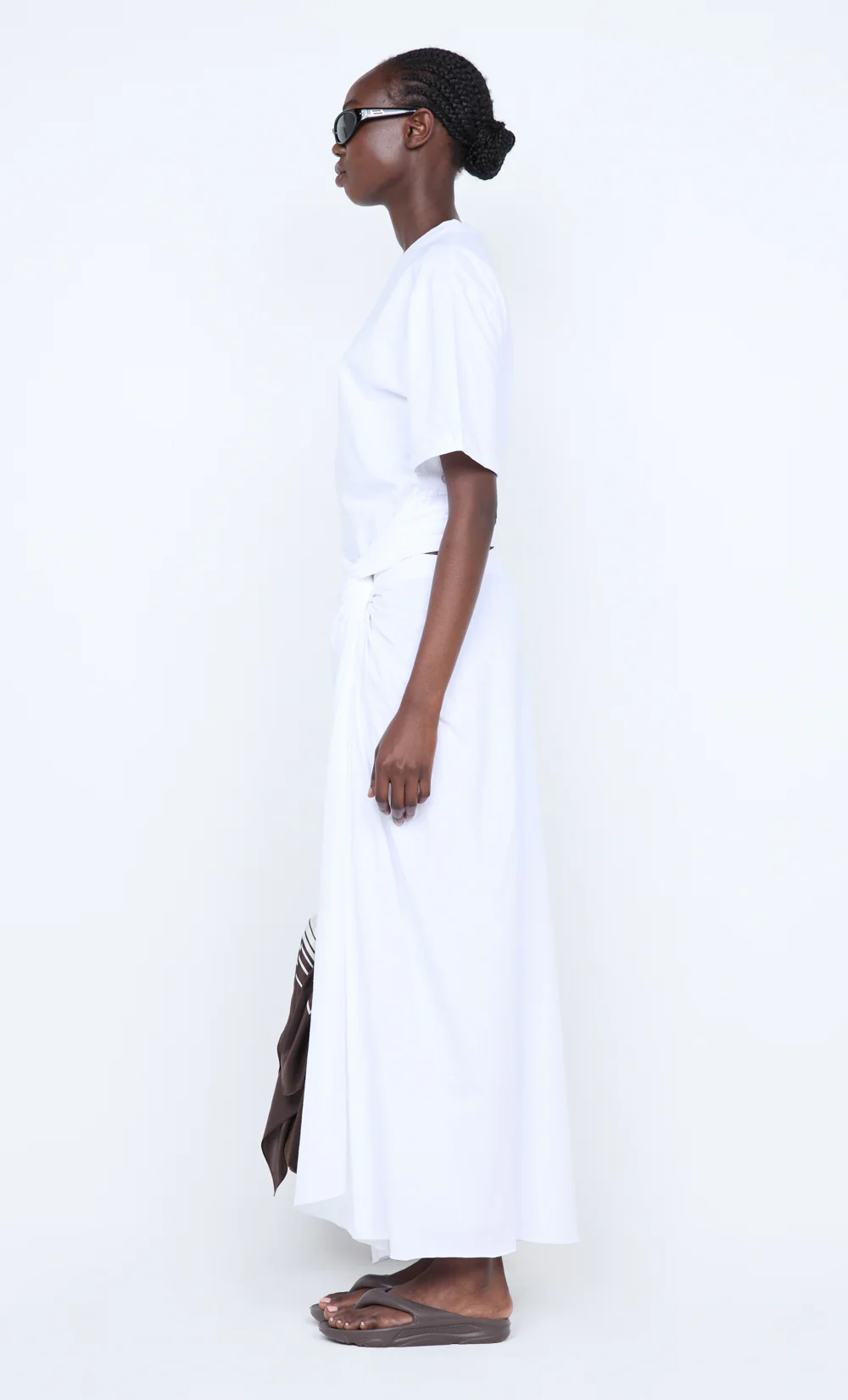 CYPRUS TWIST TEE DRESS - WHITE - Image 5