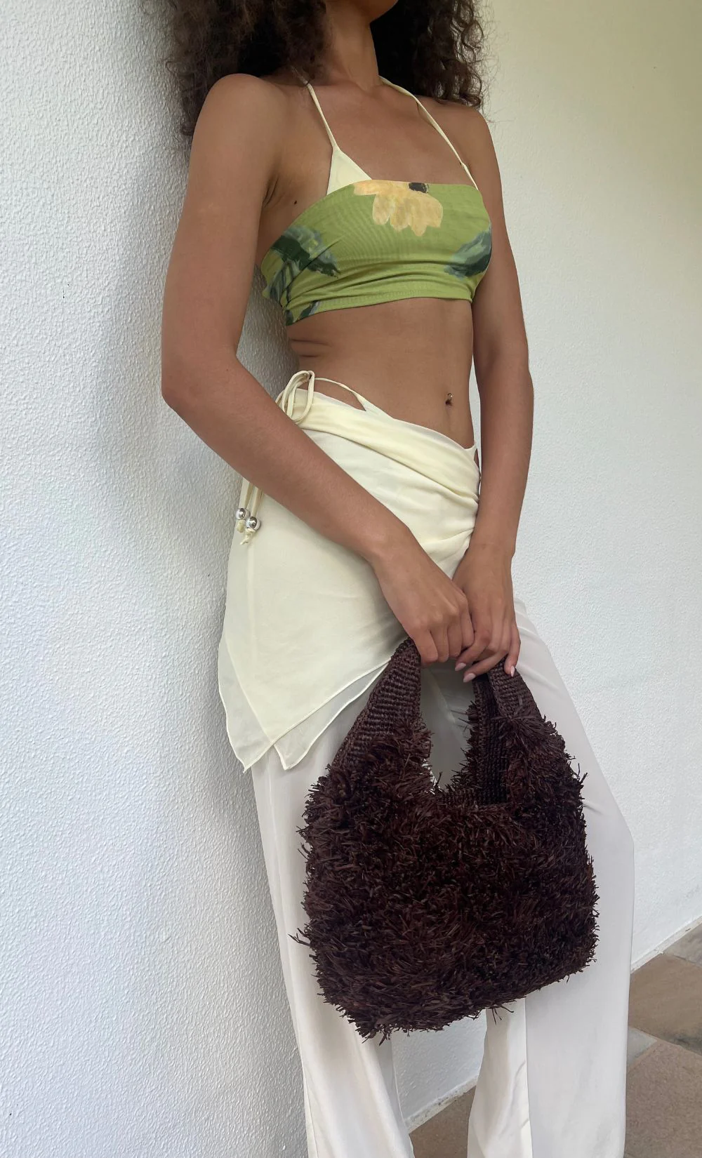 DAWN RAFFIA BAG - DARK CHOCOLATE - Image 4