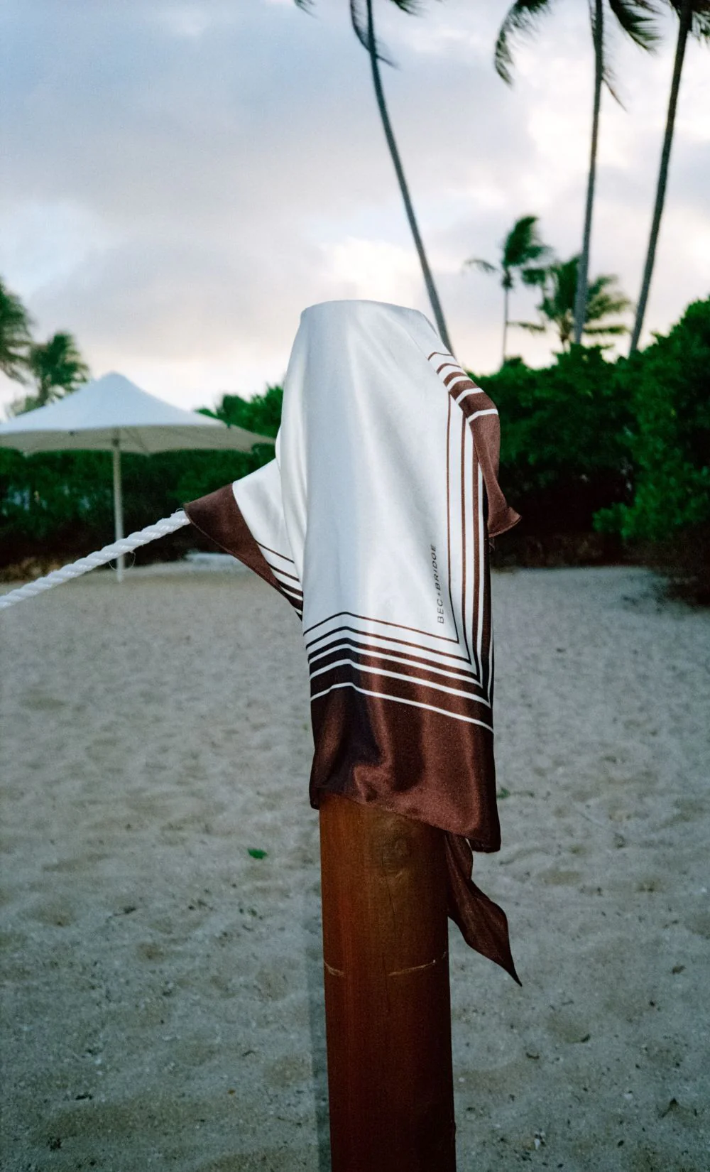 GEO SILK SCARF - DARK CHOC/IVORY GEO - Image 5