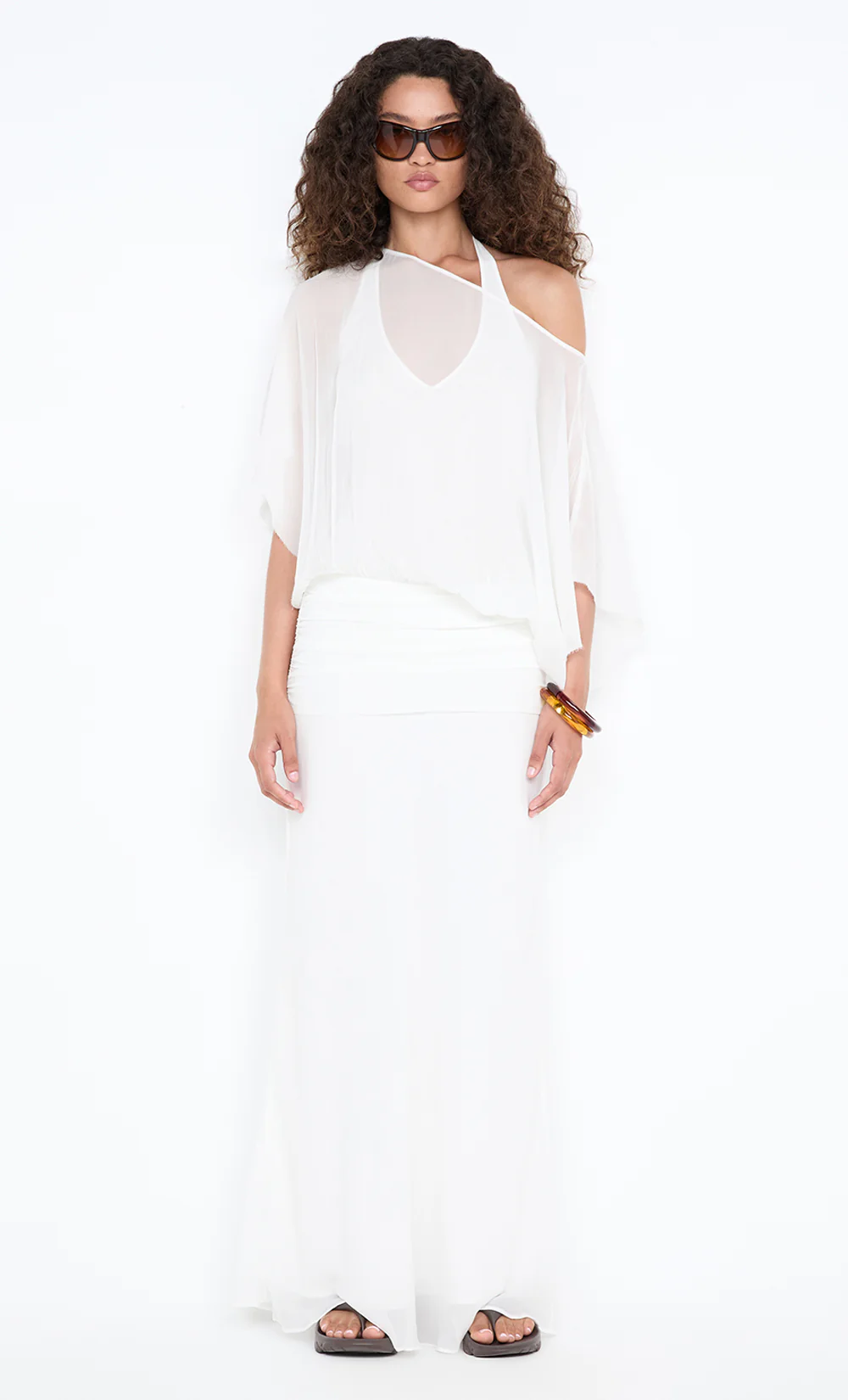 DELILAH OVERLAY MAXI DRESS - IVORY - Image 3