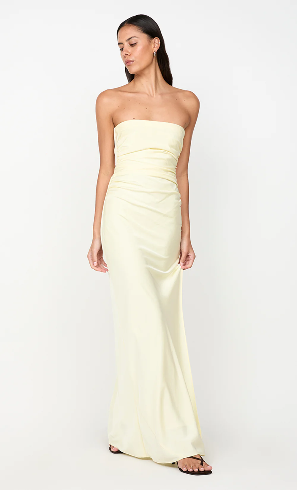 ETERNITY STRAPLESS MAXI DRESS - ICE YELLOW - Image 8