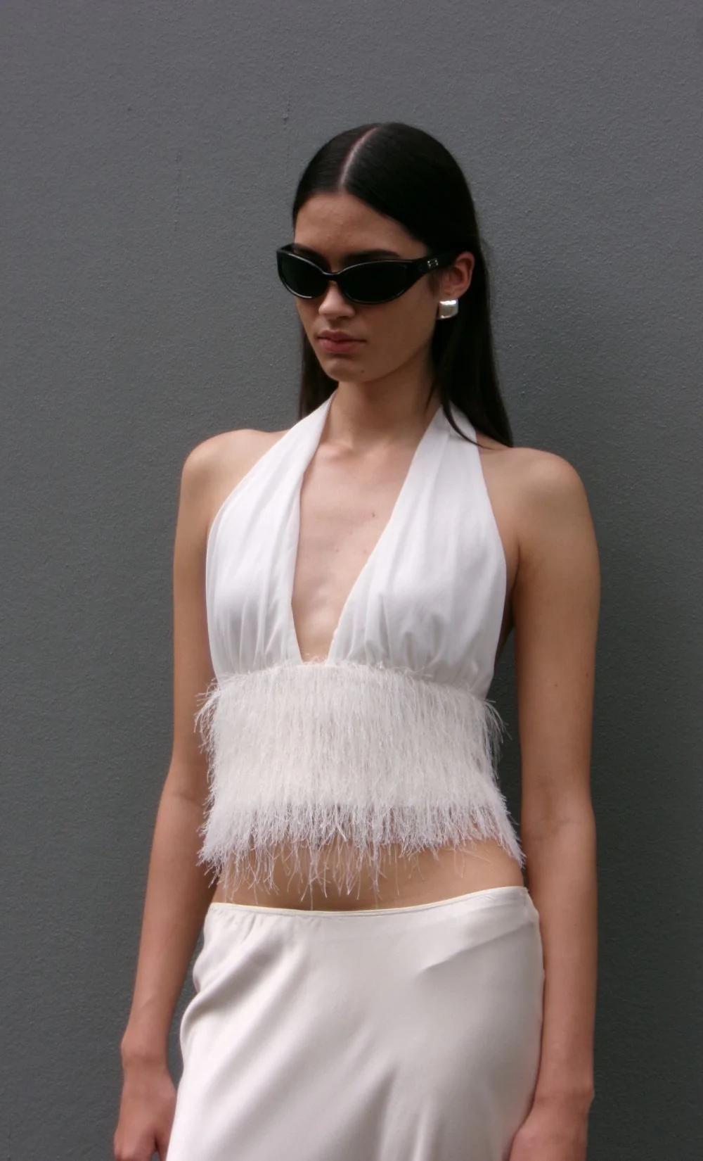 FINLEY HALTER TOP - WHITE - Image 4