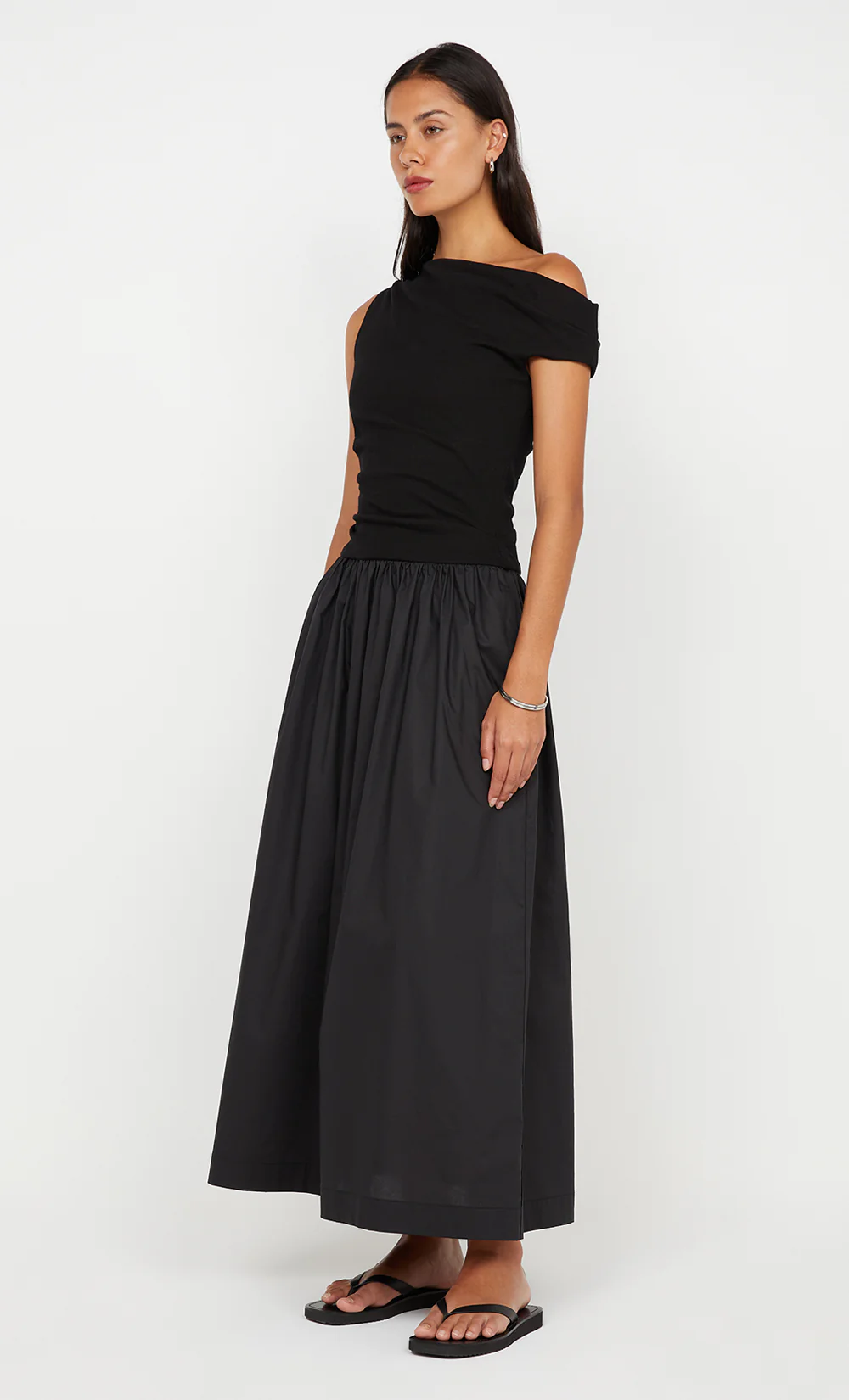 FREYA ASYM MAXI DRESS - BLACK - Image 3