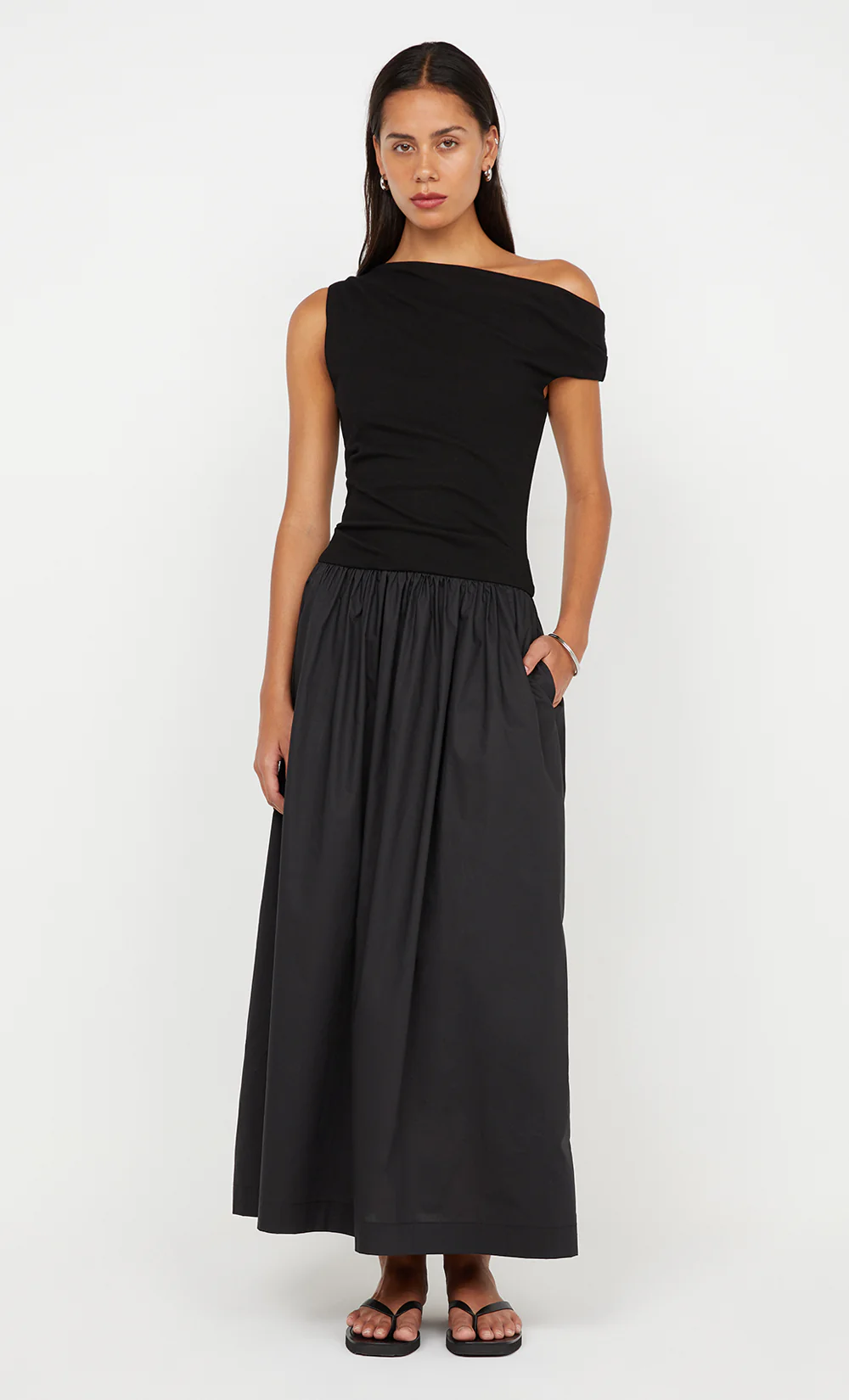 FREYA ASYM MAXI DRESS - BLACK - Image 5