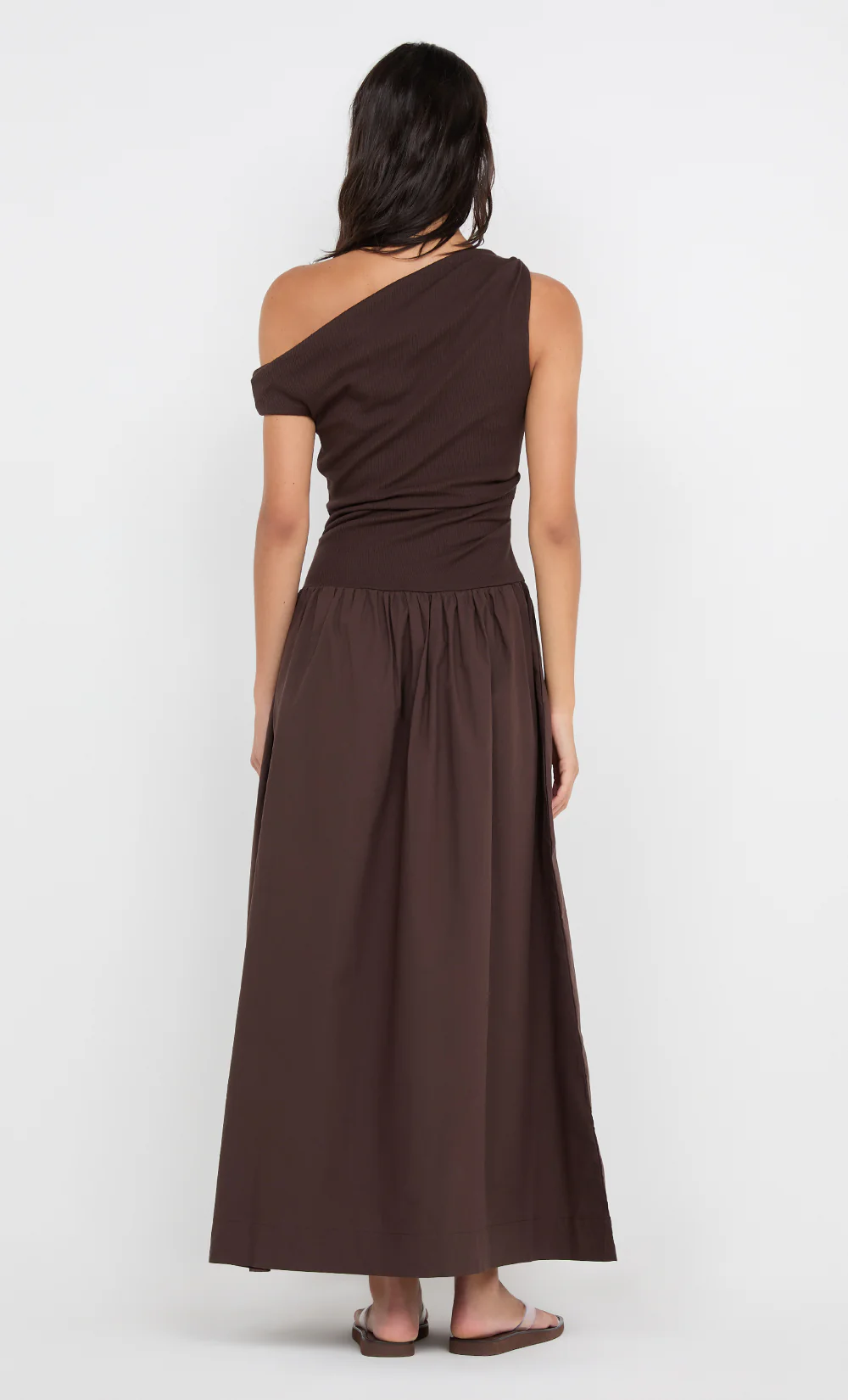 FREYA ASYM MAXI DRESS - DARK CHOCOLATE - Image 5