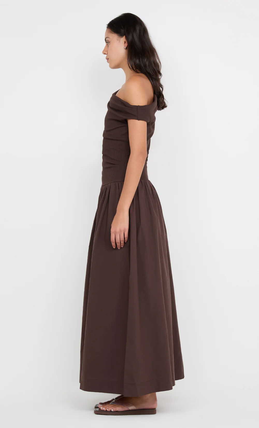 FREYA ASYM MAXI DRESS - DARK CHOCOLATE - Image 8
