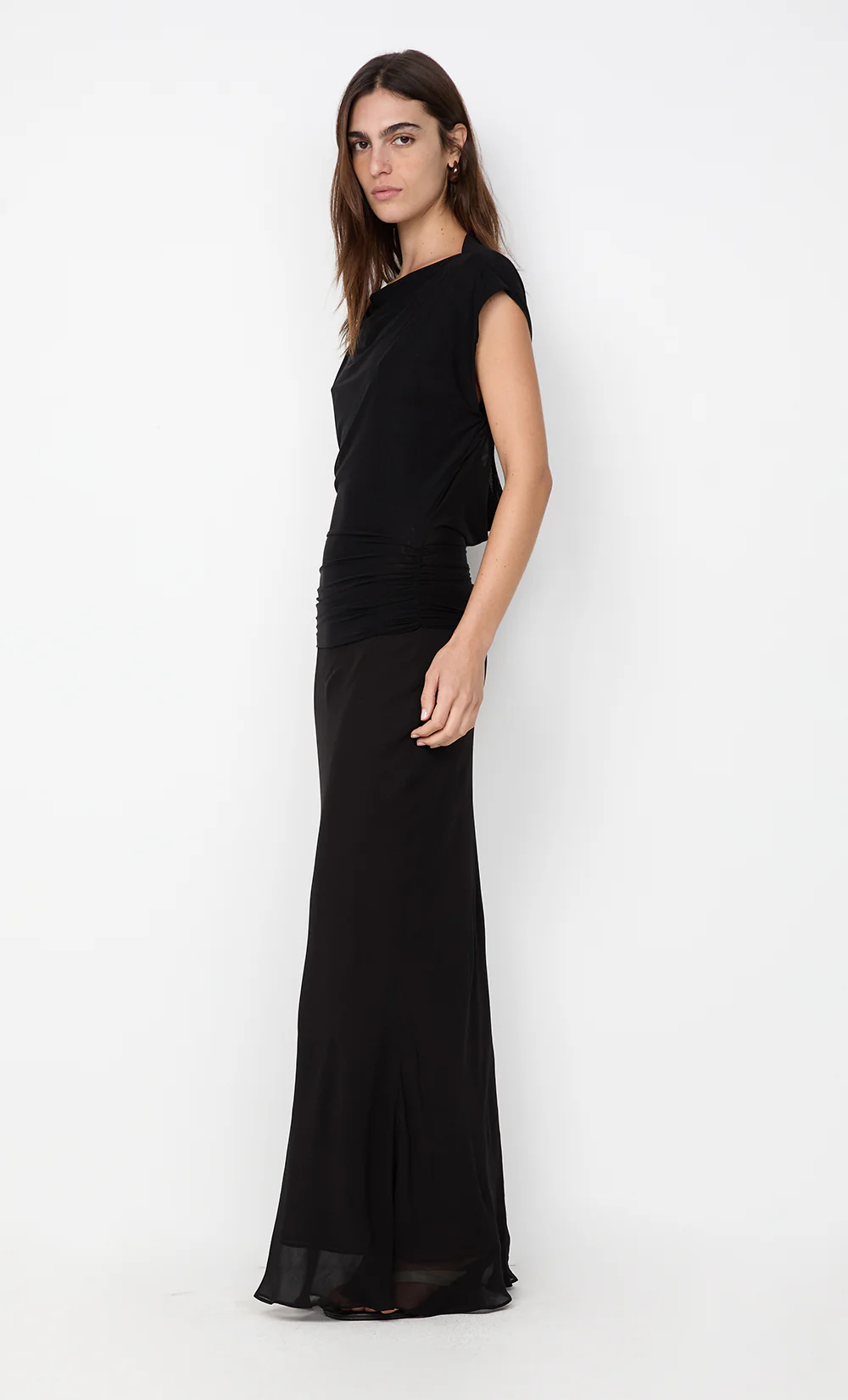 JEHNAYA ASYM MAXI DRESS - BLACK - Image 3