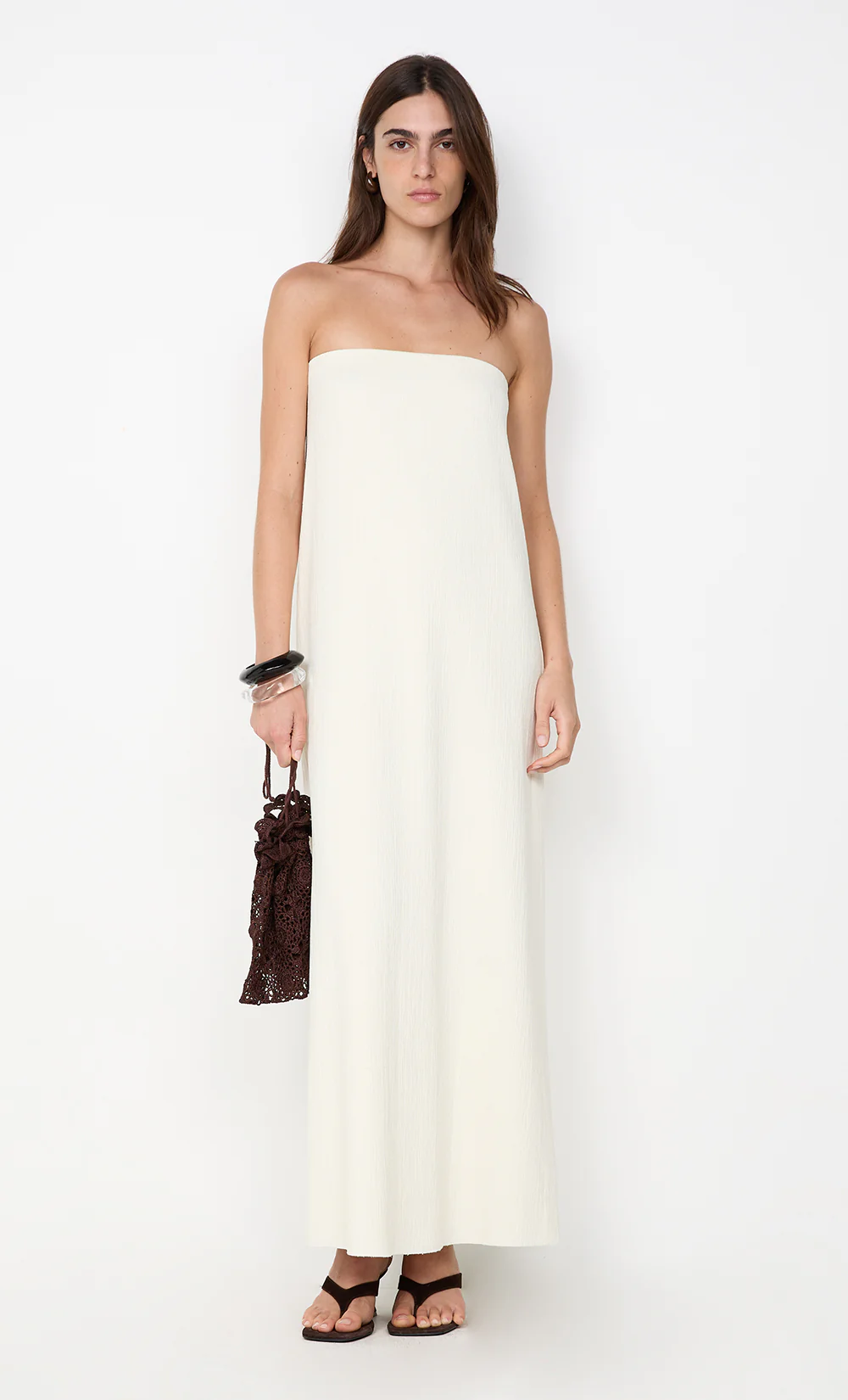 JOLENE STRAPLESS DRESS - IVORY - Image 4