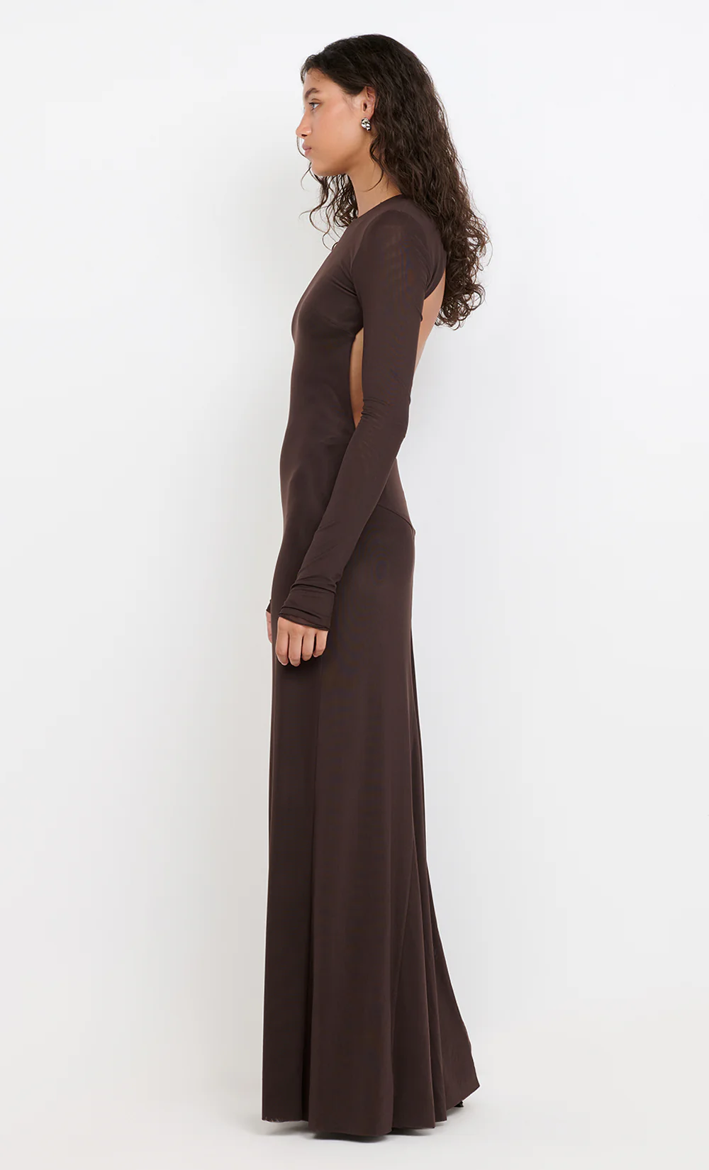JUNIPER LONG SLEEVE MAXI DRESS - DARK CHOCOLATE - Image 4