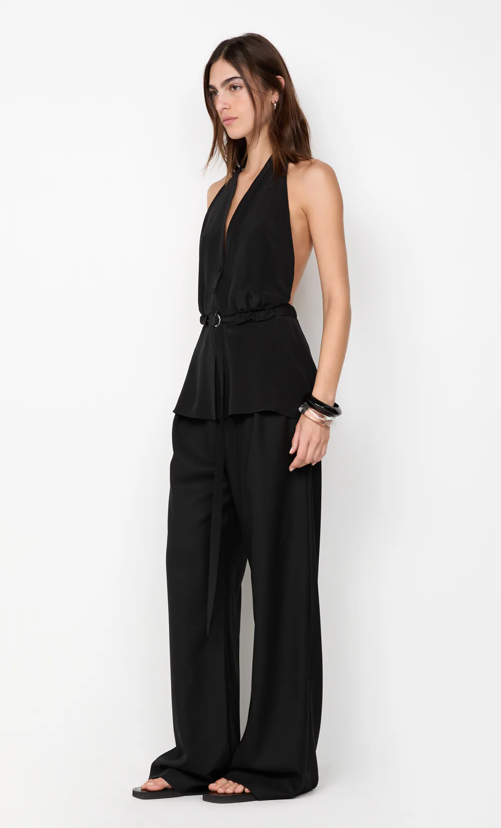 LORA HALTER TOP - BLACK - Image 3