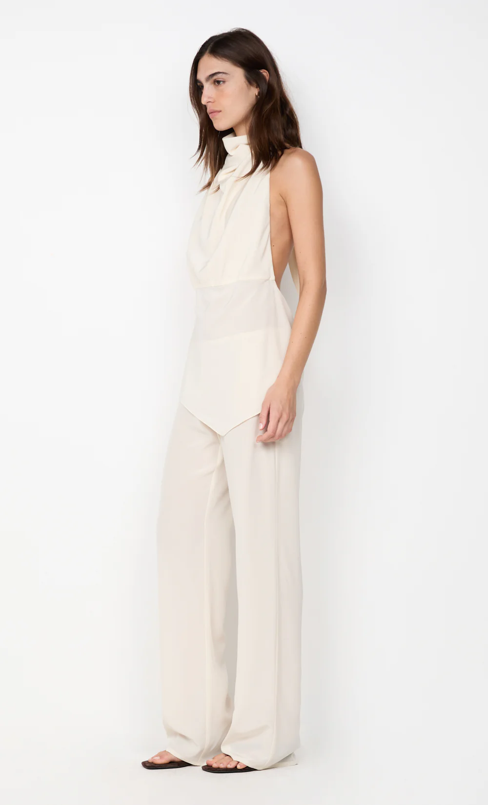 LUCIE HALTER TOP - IVORY - Image 3