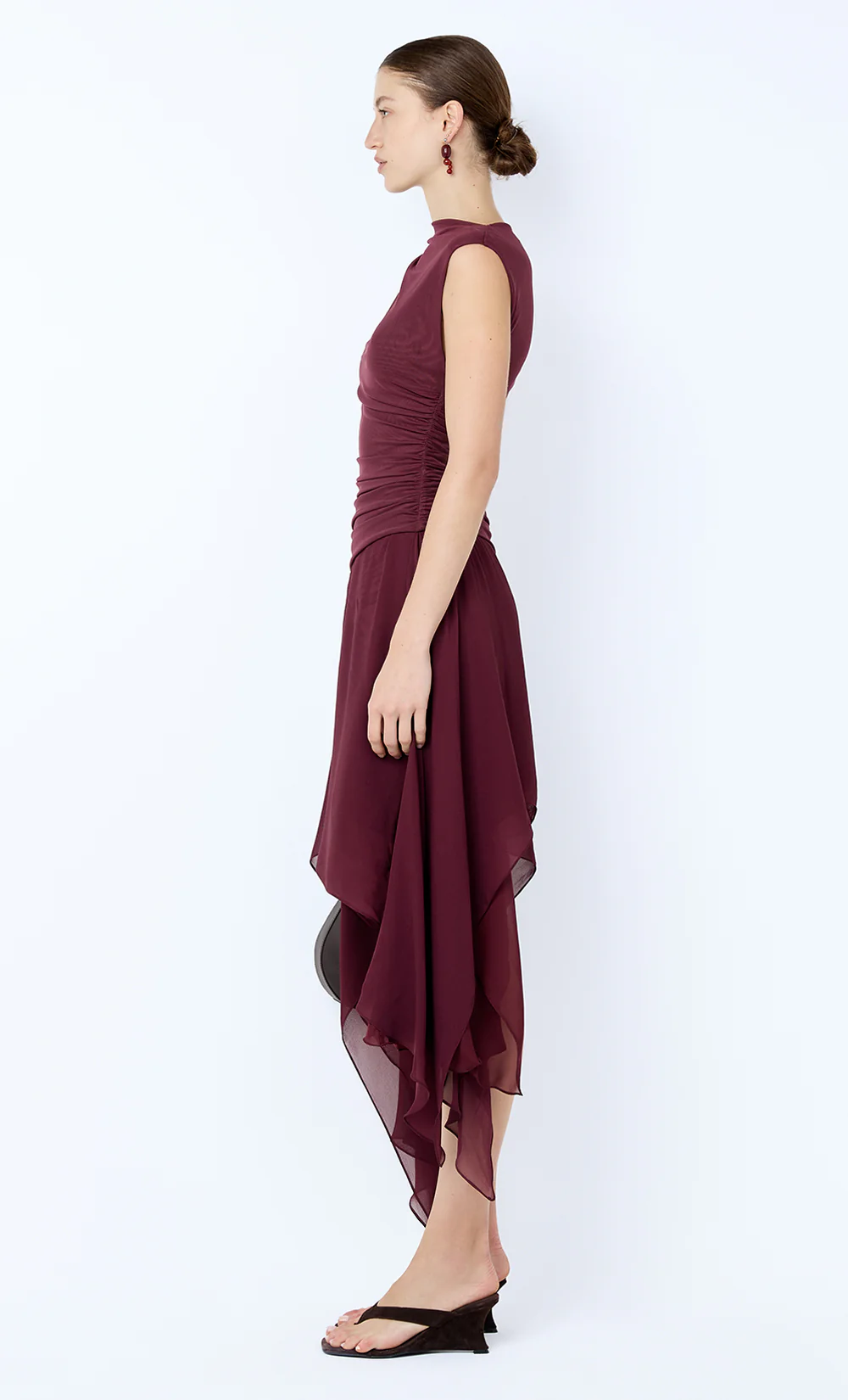 NICO ASYM MIDI DRESS - BLACKBERRY - Image 3