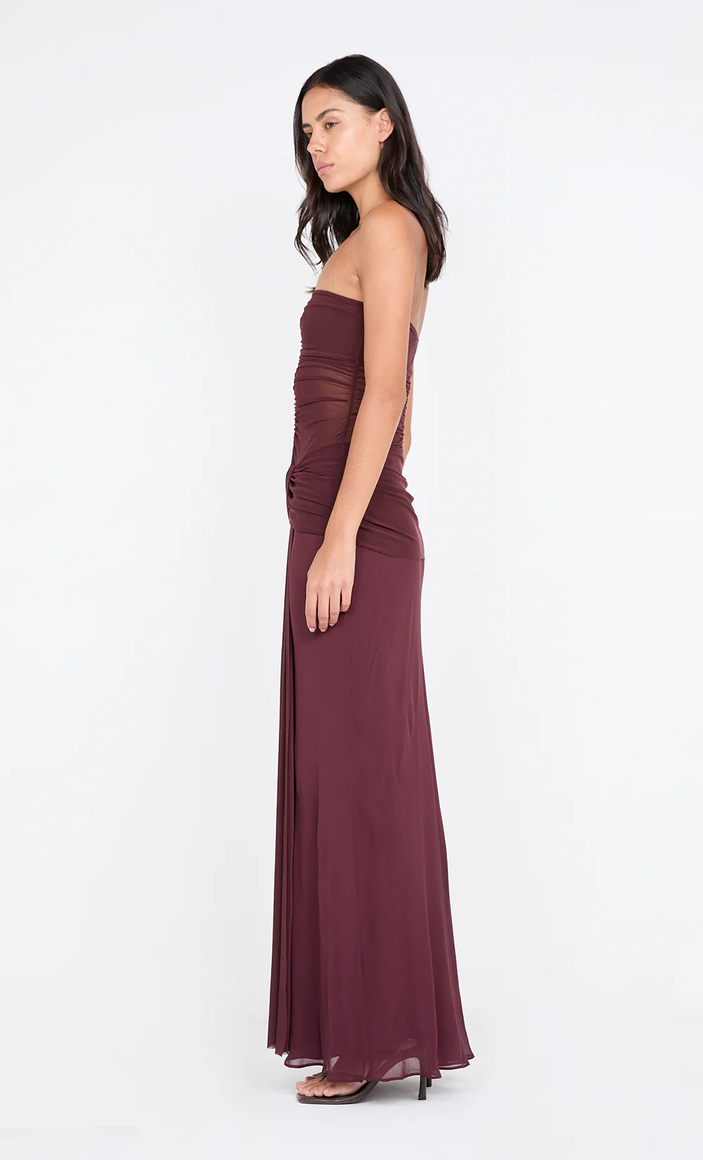 NOEMI STRAPLESS DRESS - PLUM - Image 4