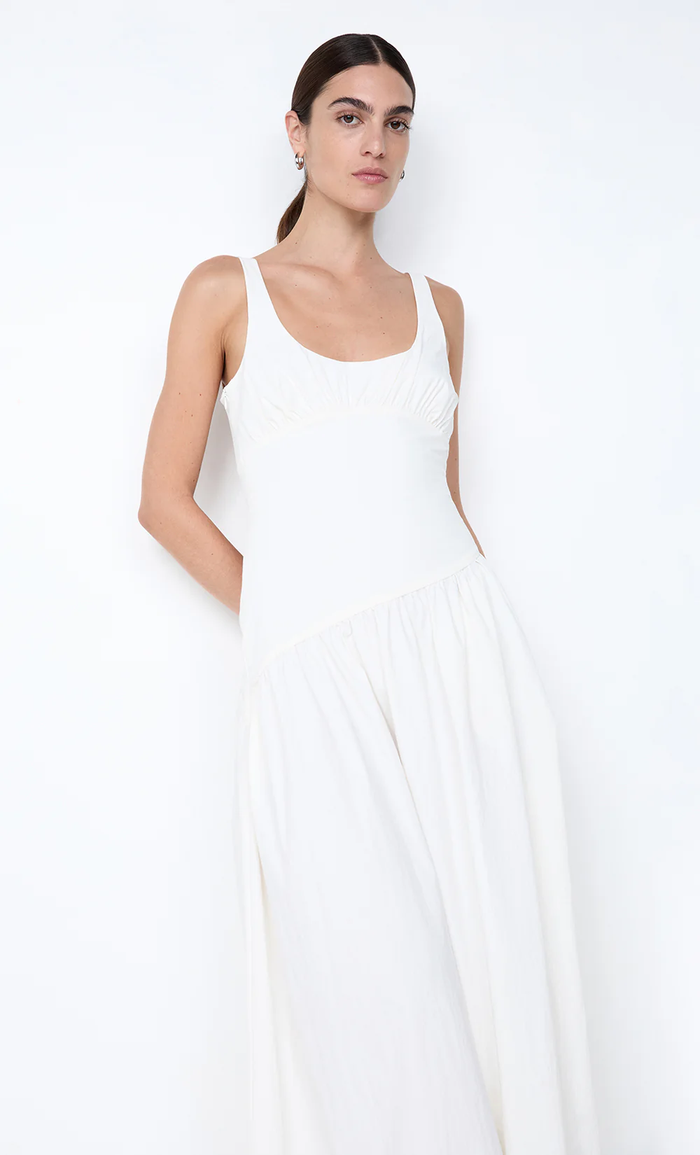 REID ASYM MAXI DRESS - IVORY - Image 3