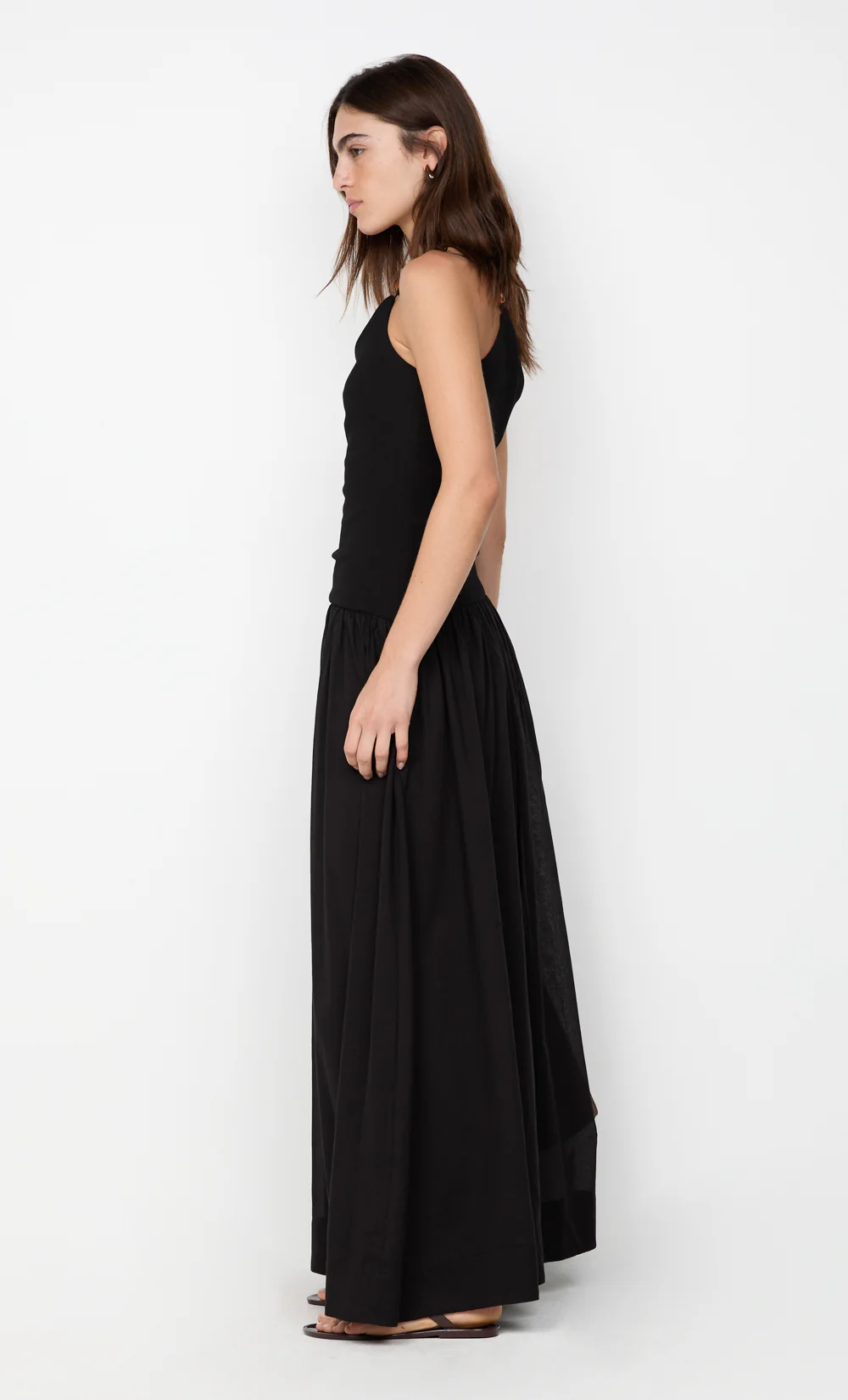SABRINE ASYM MAXI DRESS - BLACK - Image 3