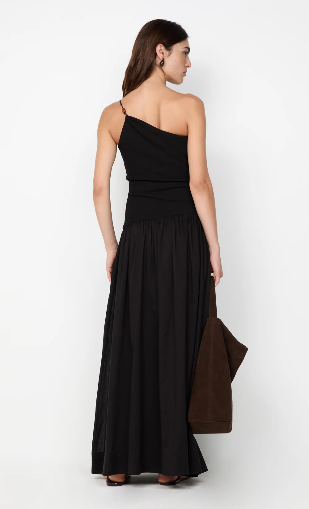 SABRINE ASYM MAXI DRESS - BLACK - Image 4