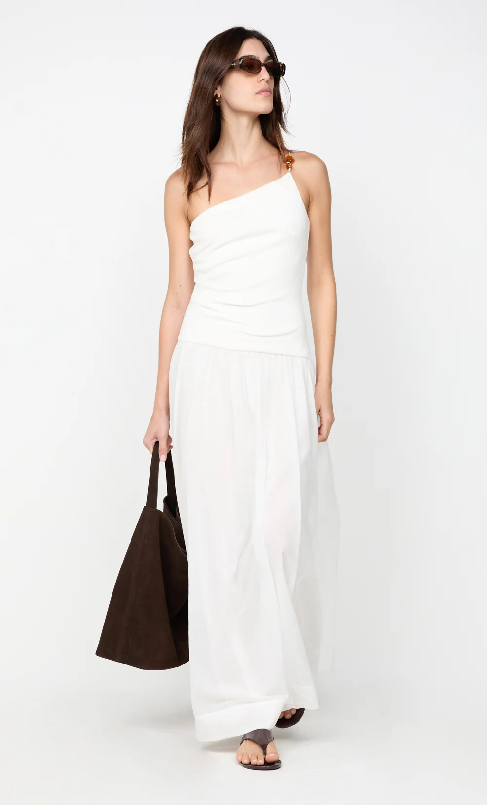 SABRINE ASYM MAXI DRESS - IVORY/WHITE - Image 4