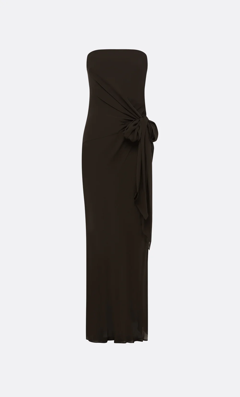 SONEVA STRAPLESS MAXI DRESS - DARK CHOCOLATE - Image 5