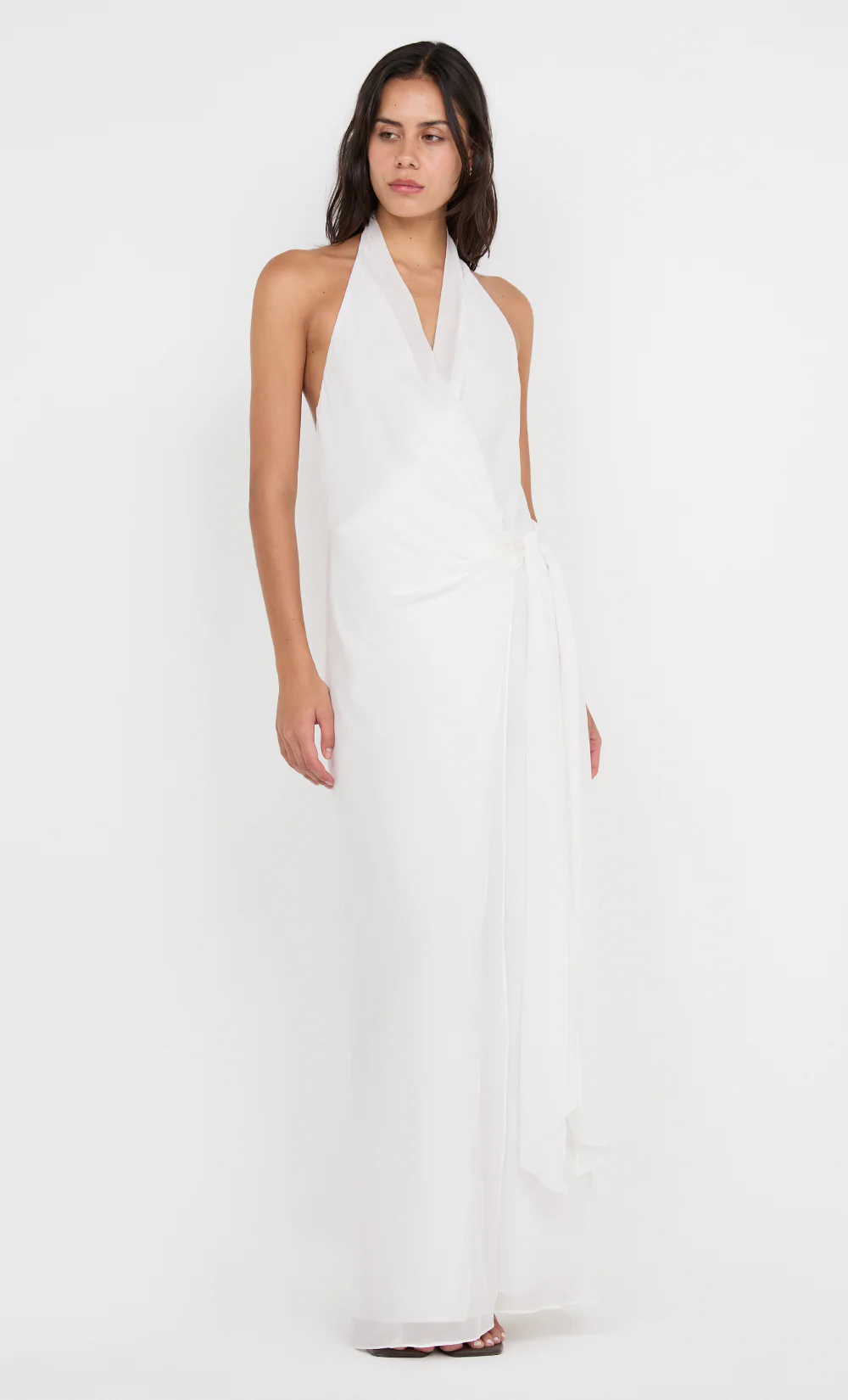 SONEVA WRAP DRESS - IVORY - Image 4