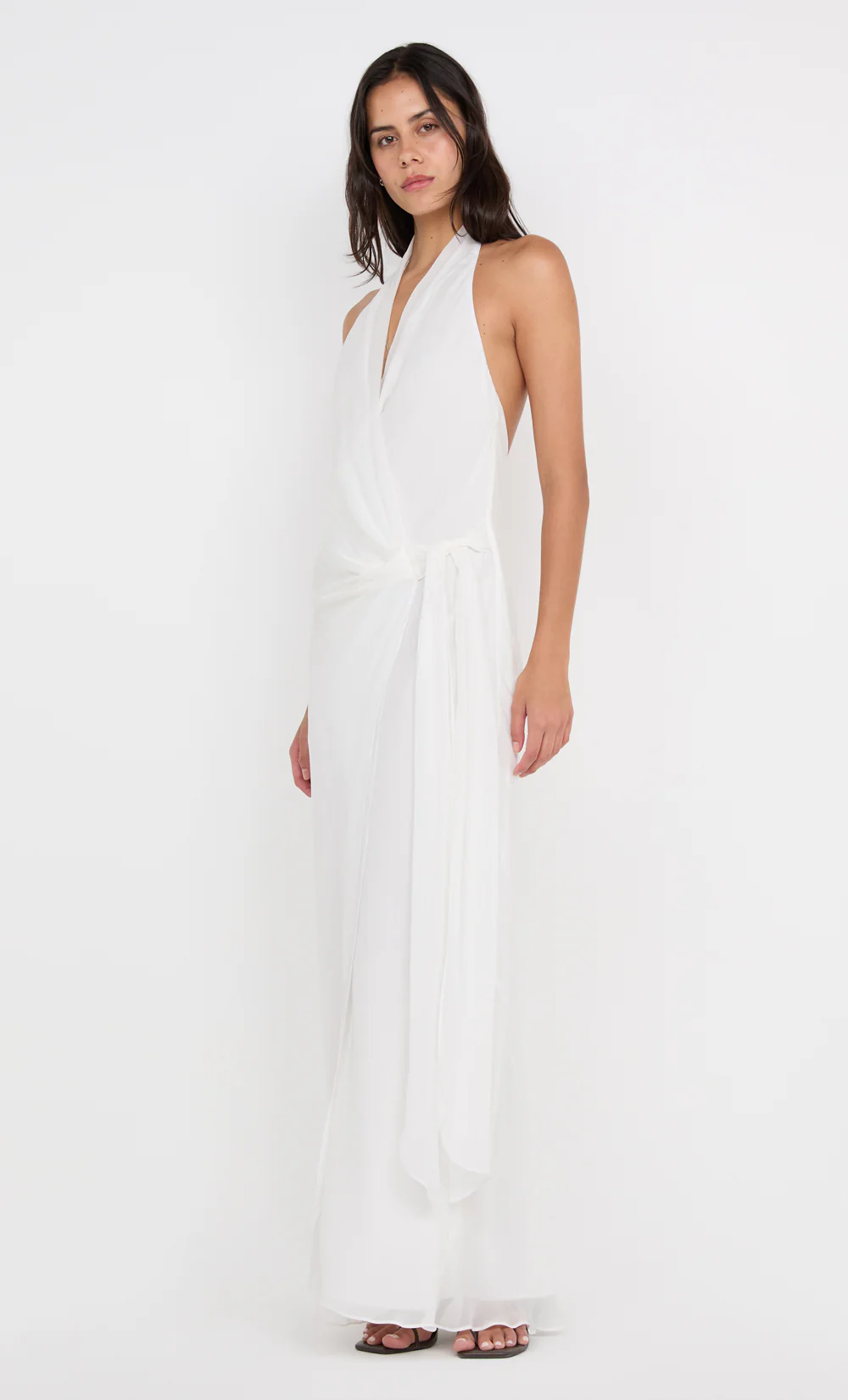 SONEVA WRAP DRESS - IVORY - Image 5