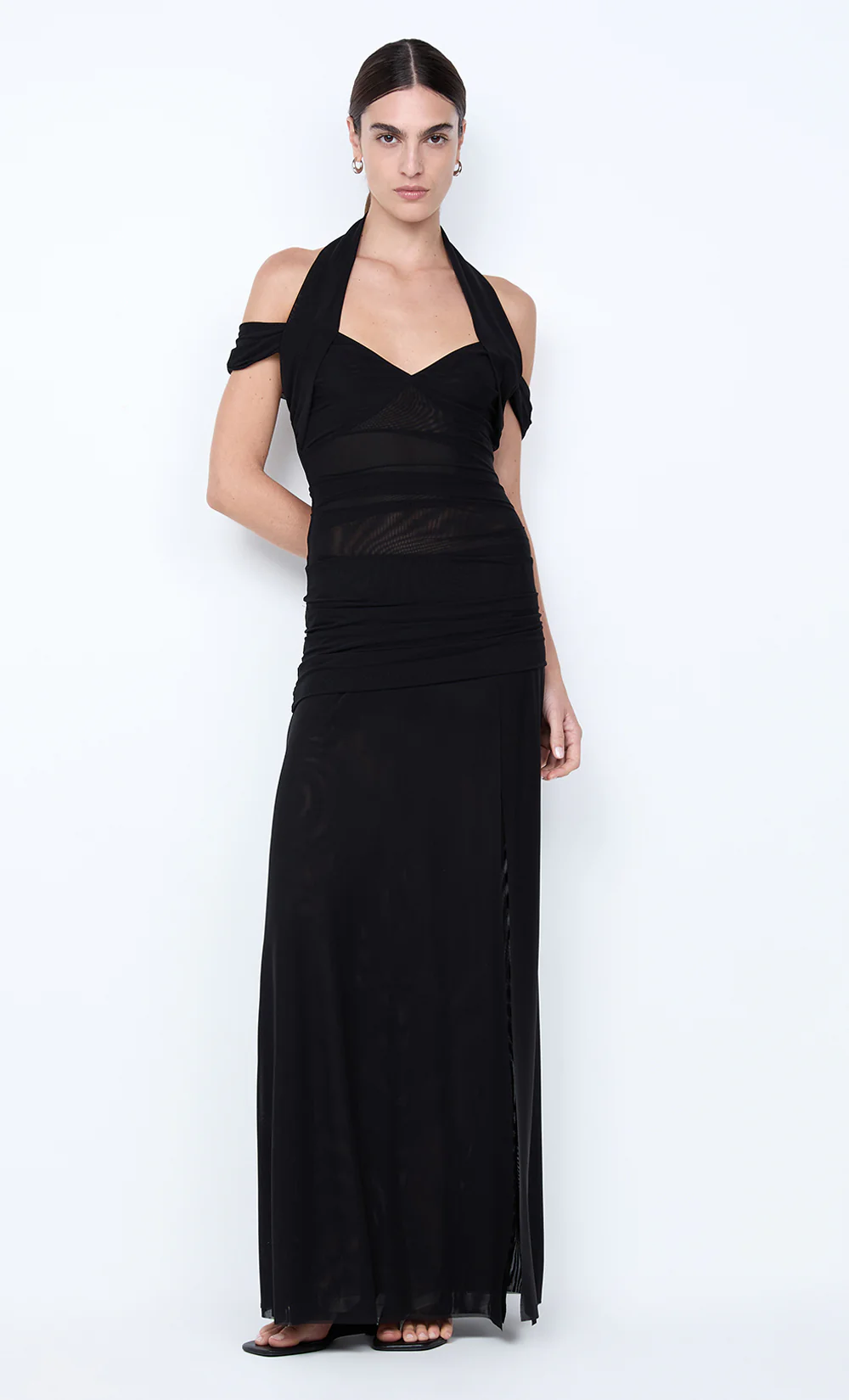 WINNIE HALTER MAXI DRESS - BLACK - Image 4